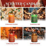 4Pack/28Oz Christmas Soy Candles Gift Set Non-Toxic Aromatherapy Scented Holiday Candles For Chritmas Gifts Home Decor, Luxury Vinilla/Apple/Eucalyptus/Rose Jar Candle, Winter Candle Set For Women Men