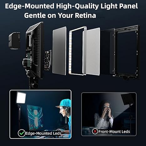 2 Pack Streaming Key Light LED Video Light Dimmable Bi Color Desk Lighting for Podcast Gaming Zoom YouTube