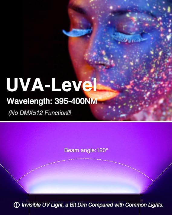 4 Pack 42W LED Black Light Bars UV Glow Party Lighting with Plug & Switch for Indoor Use