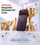 Stronger Magnetic Shockproof Burgundy Case for iPhone 18 Pro Protective Cover