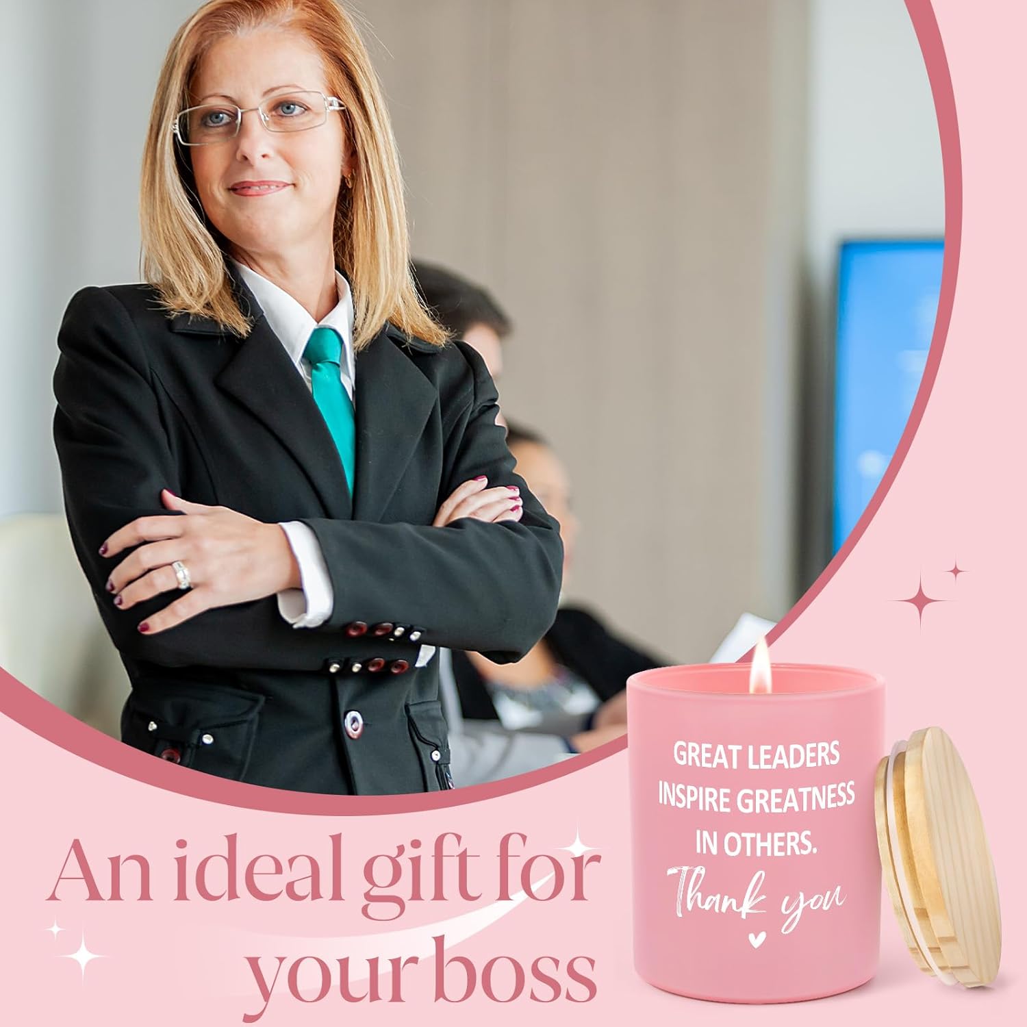 Boss Gifts For Women, Thank You Candle 10Oz, Best Appreciation Gifts For Boss Female Great Leader Manager, Boss Lady Gift On Christmas Retirement Leaving Birthday, Leadership Scented Candles
