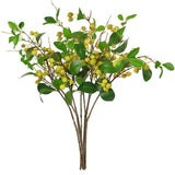 Artificial Plants Simulation Flowers Faux Berries Lifelike Hawthorn Branches For Vases- 8 Pcs -Light Green