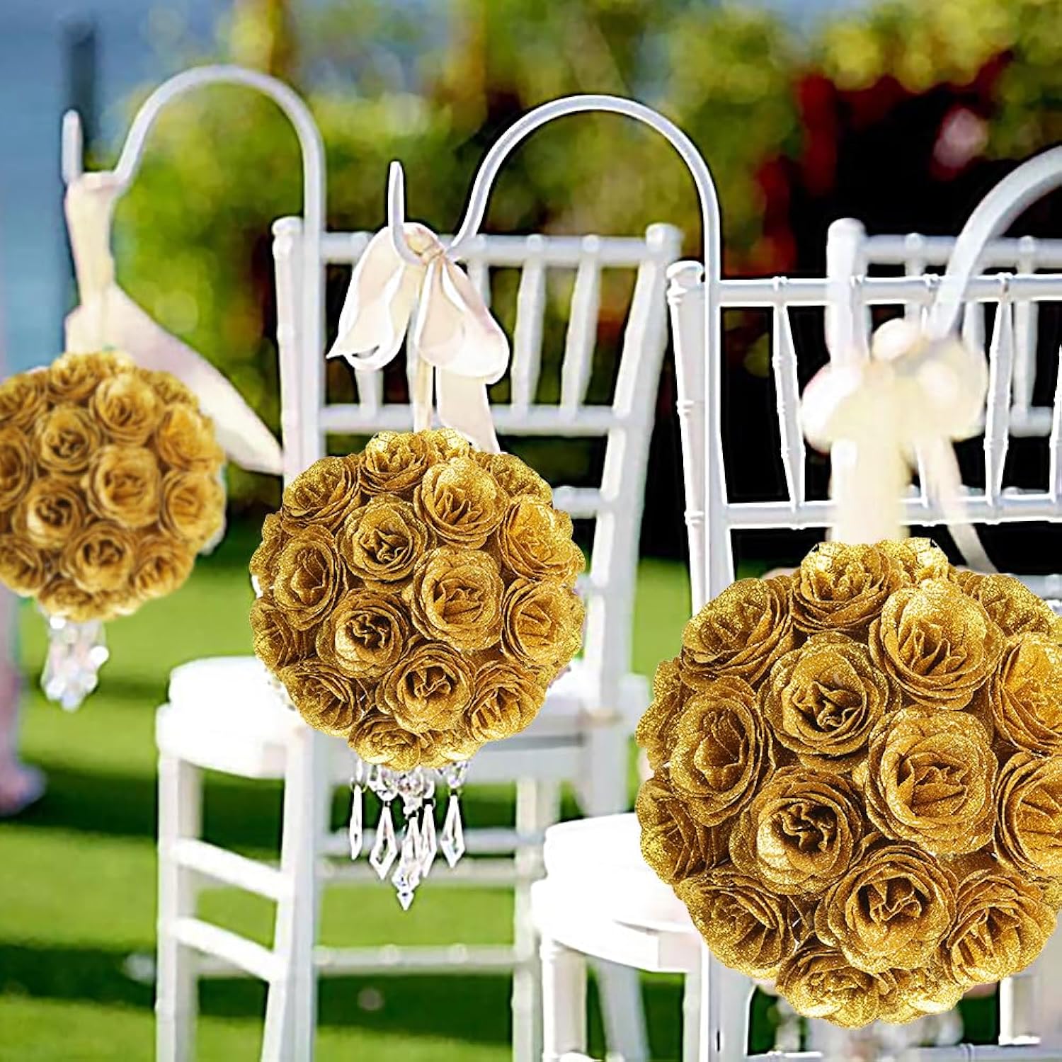 Gold Roses,30Pcs Sparkle Roses Gold Flowers Artificial Roses With Stems For Crafts Wedding Bouquet Party Home Decor(Gold)