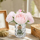 Fake Flowers With Vase,Real Touch Light Pink Roses Realistic Faux Flowers In Vase For Wedding Home Dining Table Centerpiece Decor(Light Pink)