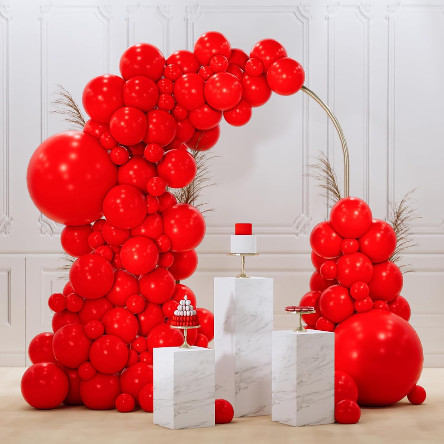 Red Balloons 92 Pcs Different Sizes Of 18 12 10 5 Inch Matte Red Latex Balloon Arch Kit Garland For Valentine'S Day Graduation Memorial Day Christmas Birthday Party Decorations Red-Y57