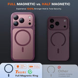 Premium Burgundy Magnetic Case for iPhone 18 Pro Compatible with MagSafe Shockproof Protective Cover