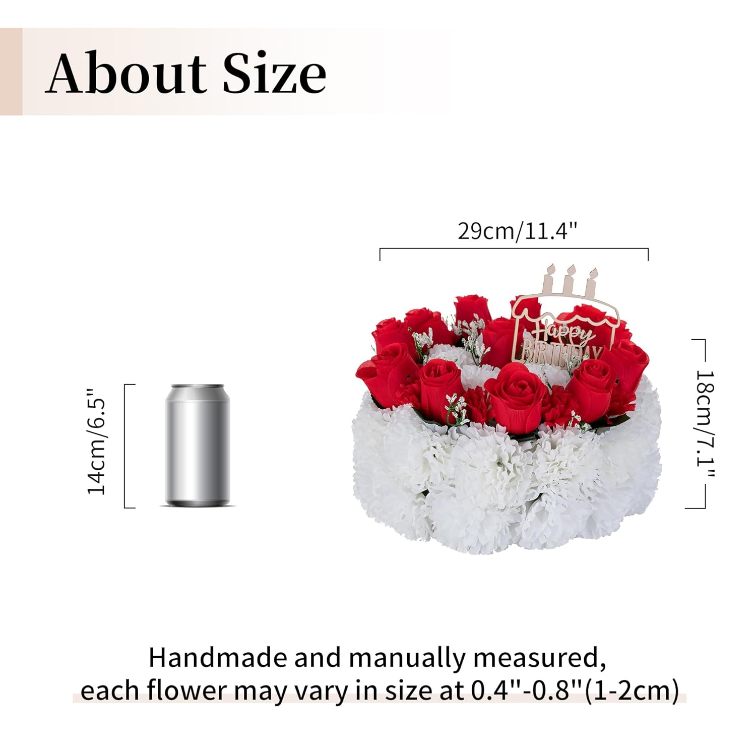 Silk Memorial Cake For Cemetery: Grave Decorations Handcrafted Fake Birthday Flowers Cake - Artificial Red Rose Gravesite Decor- Memorial Gifts For Loved Ones