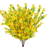 10 Pcs Artificial Forsythia Flower Branches Artificial Flowers Yellow Silk Forsythia Flowers With Stems Fake Jasmine Spring Flowers Orchids For Wedding Floral Arrangement Party Table Decor