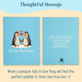 Penguin Pebble 3D Pop Up Card, You Are My Penguin Valentine Love Card For Couples, Anniversary, Birthday Card For Husband, Wife, Fiance, Boyfriend Or Girlfriend, Romantic Wedding Gift
