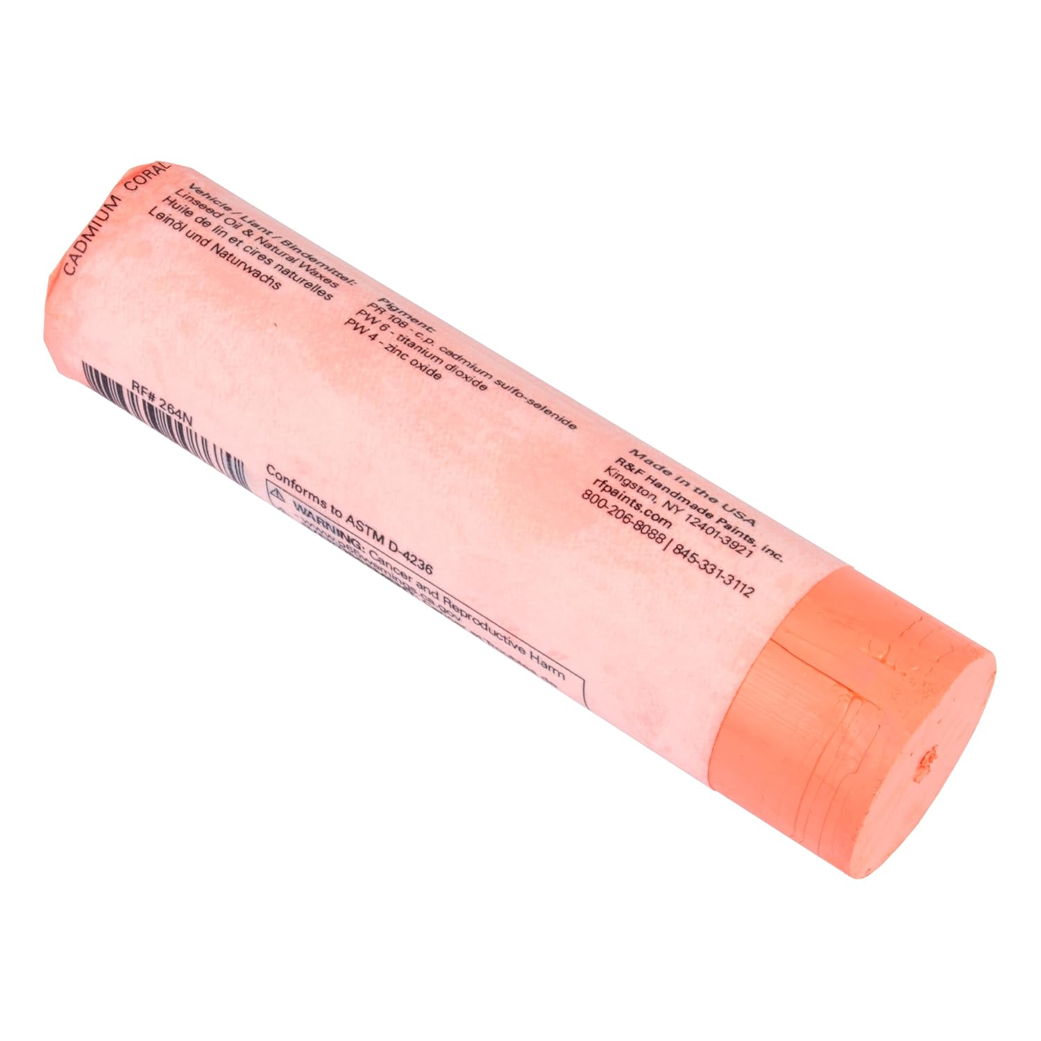 Handmade Paints - Professional Oil Pigment Stick, Cadmium Coral, 100 Ml