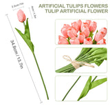 Artificial Tulips 20 Stems Coral Silk Flowers For Valentine'S Day And New Year Decorations Wedding Home Decor