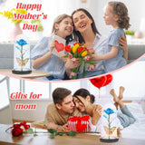 Galaxy Rose Forever Light Up - Galaxy Rose Gift For Mom, Artificial Eternal Forever Rose With Butterfly In Glass Dome, For Grandma Wife Daughter