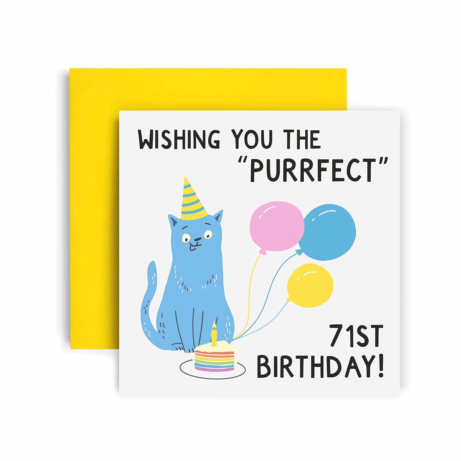 Birthday Cards For Women – Wishing You The Purrfect 71St Birthday Card For Her – Funny Birthday Cards For Mum - Grandma- Nanny - Nana– Cute 71St Birthday Card With Envelope (71St)
