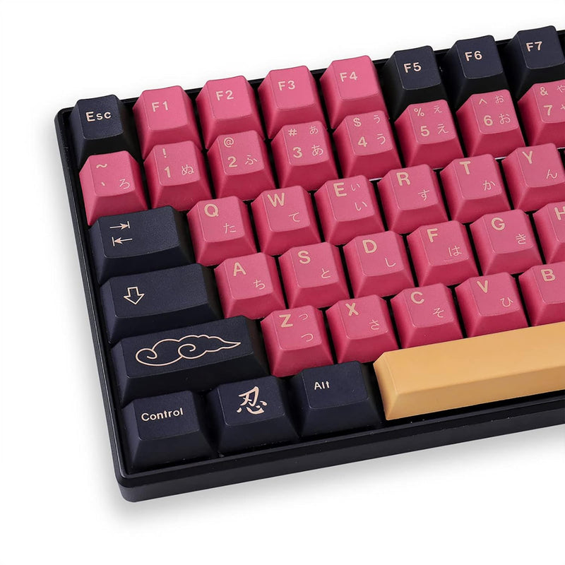 129 Keys Pbt Japanese Keycaps Dye Sub Cherry Profile Red Samurai Keycaps Set F