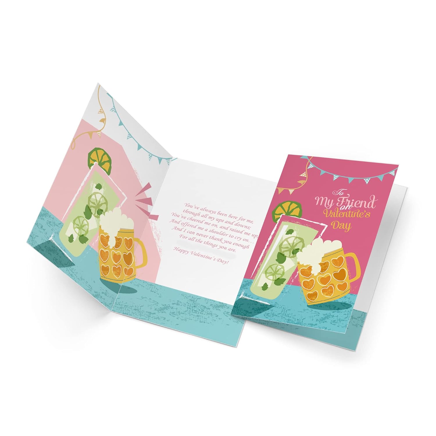 Friend Valentine'S Day Card, Made In America, Eco-Friendly, Thick Card Stock With Premium Envelope 5In X 7.75In, Packaged In Protective Mailer