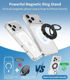 Clear 360 Spin Magnetic Black Stand Phone Case for Apple iPhone 18 Pro Max and iPhone 17 Pro Max