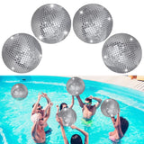 4 Pieces 11 Inch Inflatable Disco Ball ?Inflatable Ball With Disco Ball Cover Rope?Christmas Hanging Decorated ?Disco Ba