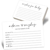 50Pcs Baby Shower Advice And Wishes Cards With Memory Guest Book – Sweet Messages For New Mom & Dad – Baby Shower Games, Party Decorations & Keepsake -A02