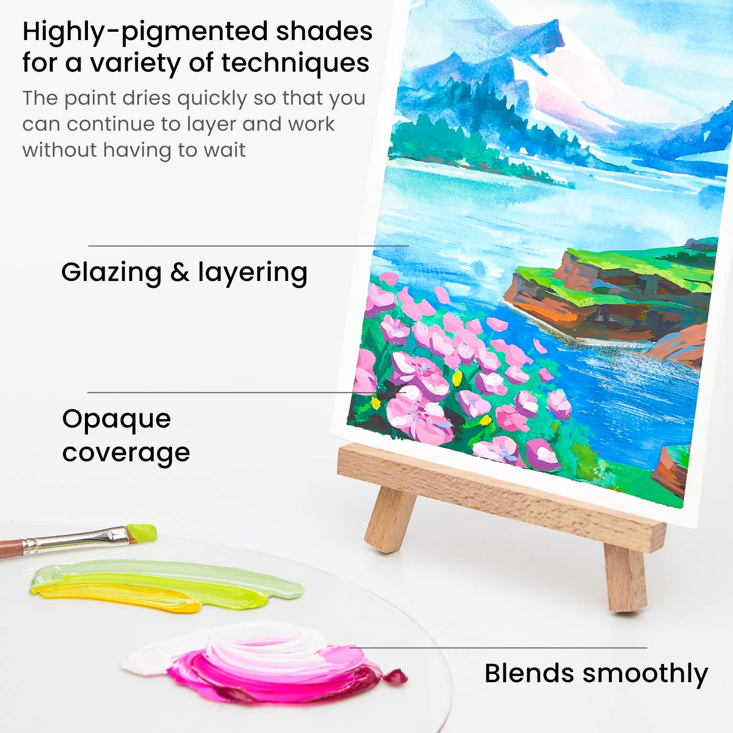 Gouache Paint, Set Of 60, 12Ml/0.4 Us Fl Oz Gouache Paint Tubes For Professionals And Students