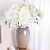 6Pcs White Orchids Artificial Flowers With 9 Large Blooms 37.4" Long Stem Fake Silk Orchid Look Real Flowers For Tall Vase Faux Orchids For Wedding Home Party Dining Table Centerpiece Decoration