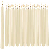 Ivory Taper Candles, 24 Pack 10 Inch Bulk Unscented 7-8 Hours Burn Time Smokeless & Dripless Elegant Dinner Candles Set For Home Décor, Wedding, Christmas, Household, Party