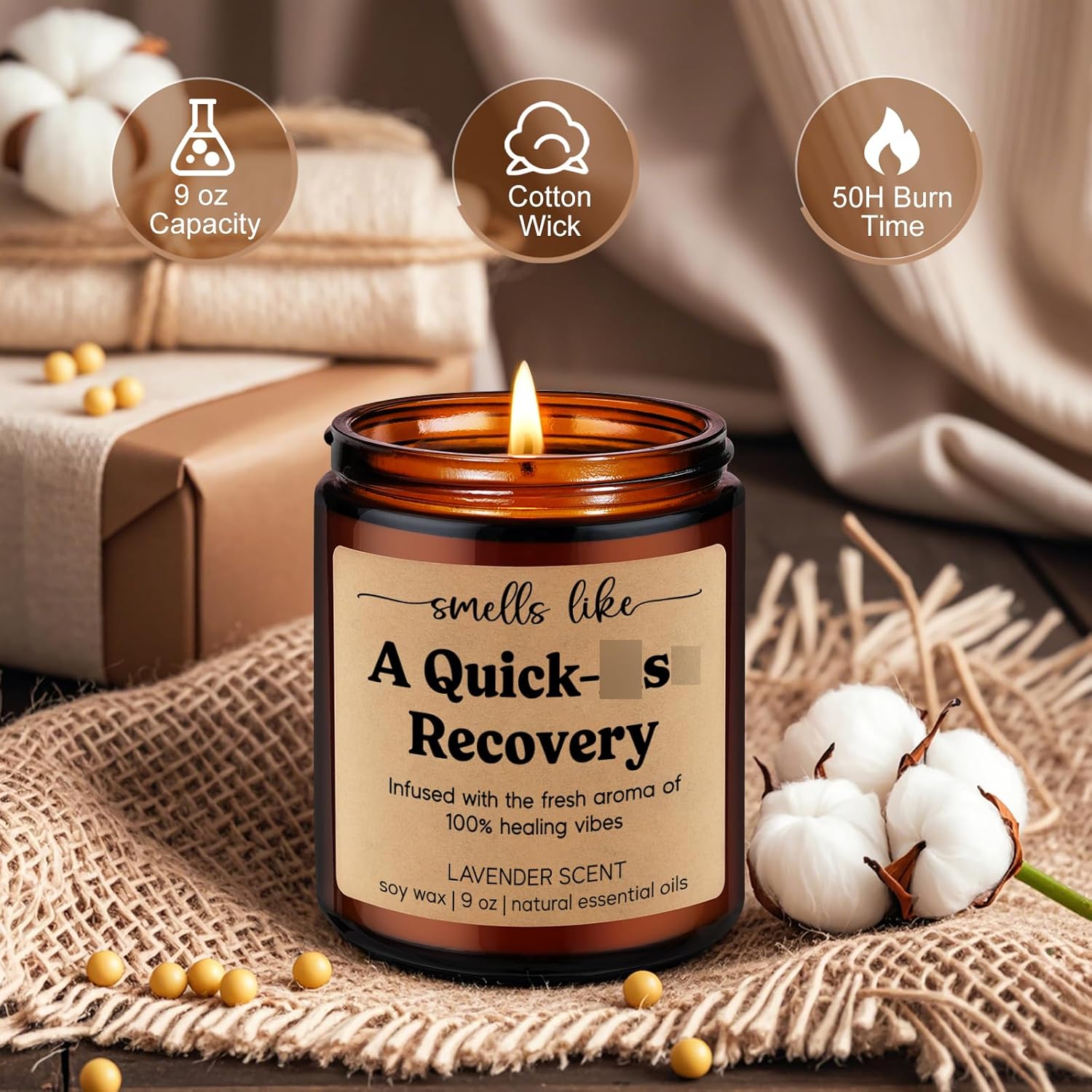Get Well Candle, Surgery Recovery Gifts For Women, Men - After Surgery, Get Well Soon, Cancer Comfort Gifts - Funny Injury, Sick, Hysterectomy, Chemo, Quick Recovery, Feel Better Present