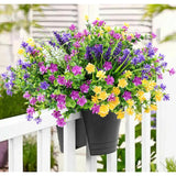 12 Bundles Artificial Flowers For Outdoors Decoration, Uv Resistant Eucalyptus Faux Flowers Fake Plants No Fade Plastic Greenery Shrubs Home Porch Outside Spring Summer Garden Decor