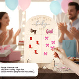 Gender Reveal Voting Board, Boy Or Girl Gender Reveal Decorations, Baby Shower Games - He Or She What Will Baby Be Guessing Game Wooden Board With Stand And Boots Or Bows Gender Reveal Decorations