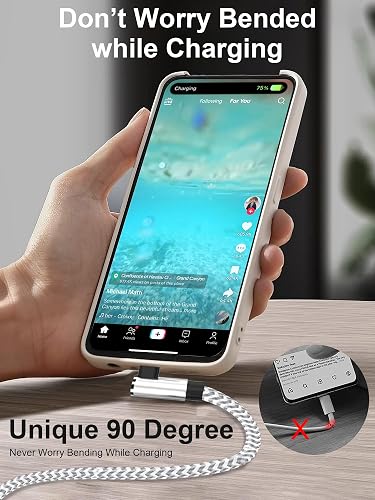 2 Pack 10FT 60W USB C Cable Right Angle Nylon Braided Fast Charging Cord