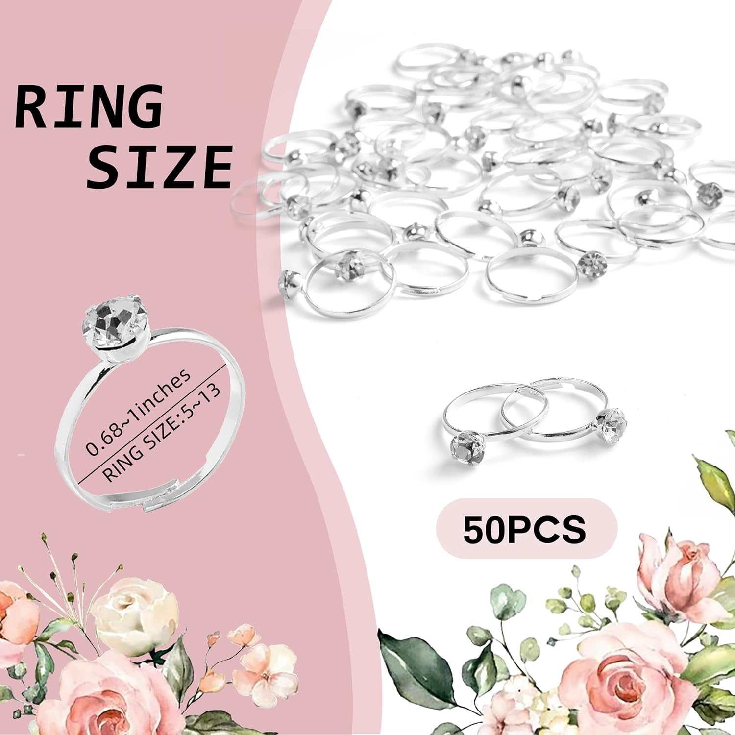 Bridal Shower Ring Game, 'Put A Ring On It' With 50 Fake Rings, Wedding Party Game For Guests - Rg14