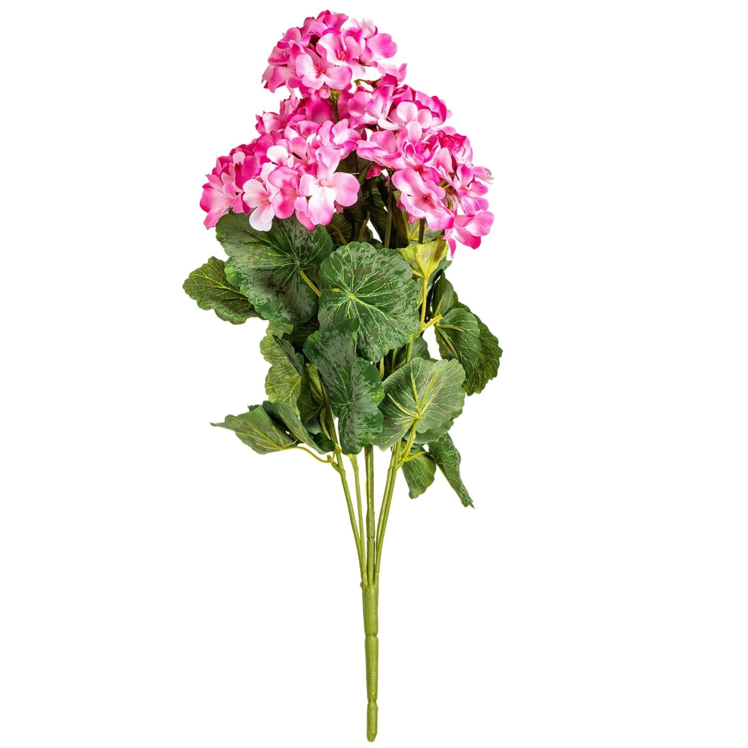 Vickerman Everyday Artificial Coral Geranium Bush 19.5" Long - Premium Faux Floral Home Decor - Perfect Outdoor Artificial Flowers - Maintenance Free Flowers
