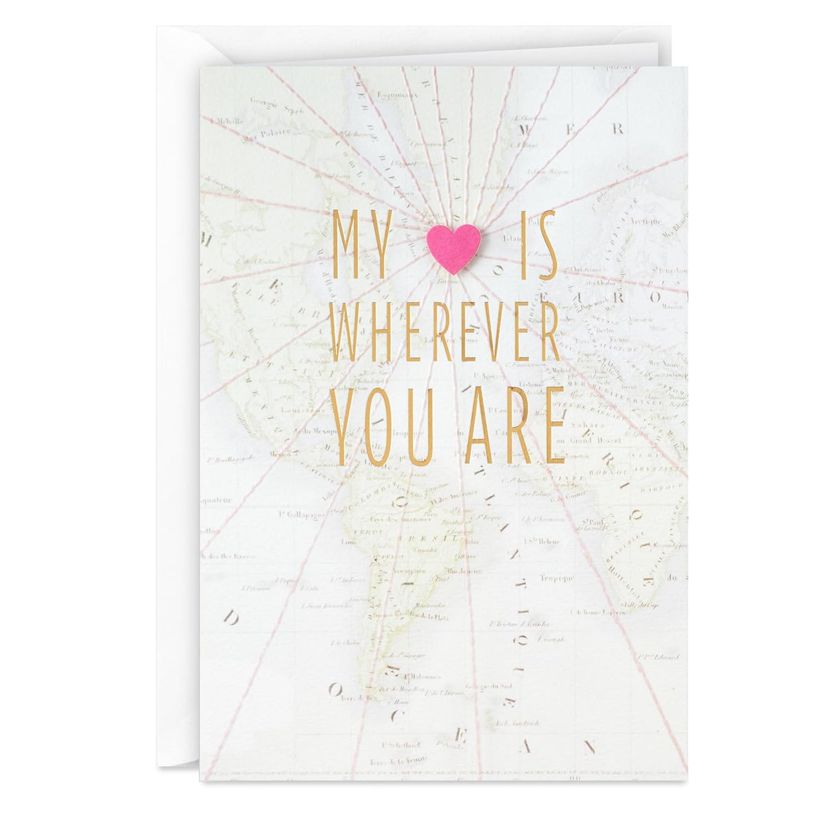 Hallmark Signature Valentine's Day Card (My Heart is Wherever You Are) for Anniversary, Romantic Birthday, Everyday Love