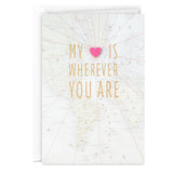Hallmark Signature Valentine's Day Card (My Heart is Wherever You Are) for Anniversary, Romantic Birthday, Everyday Love