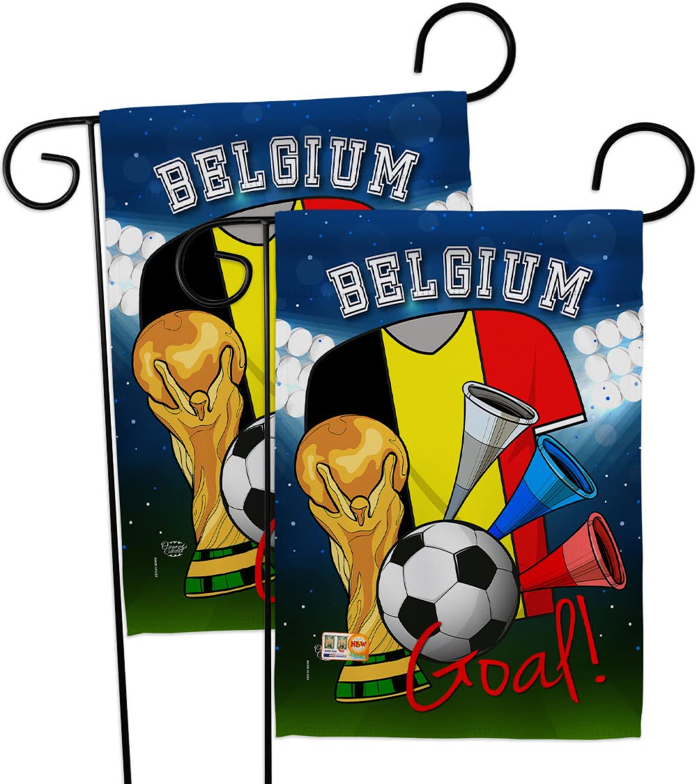 FIFA World Cup Belgian 2 Pcs Banner Room Wall Art Flag Patio Lawn Garden Outdoor Decorations Indoor Tapestry Yard Signs Team Qatar Trophy Soccer Game Football Gifts, Made in USA