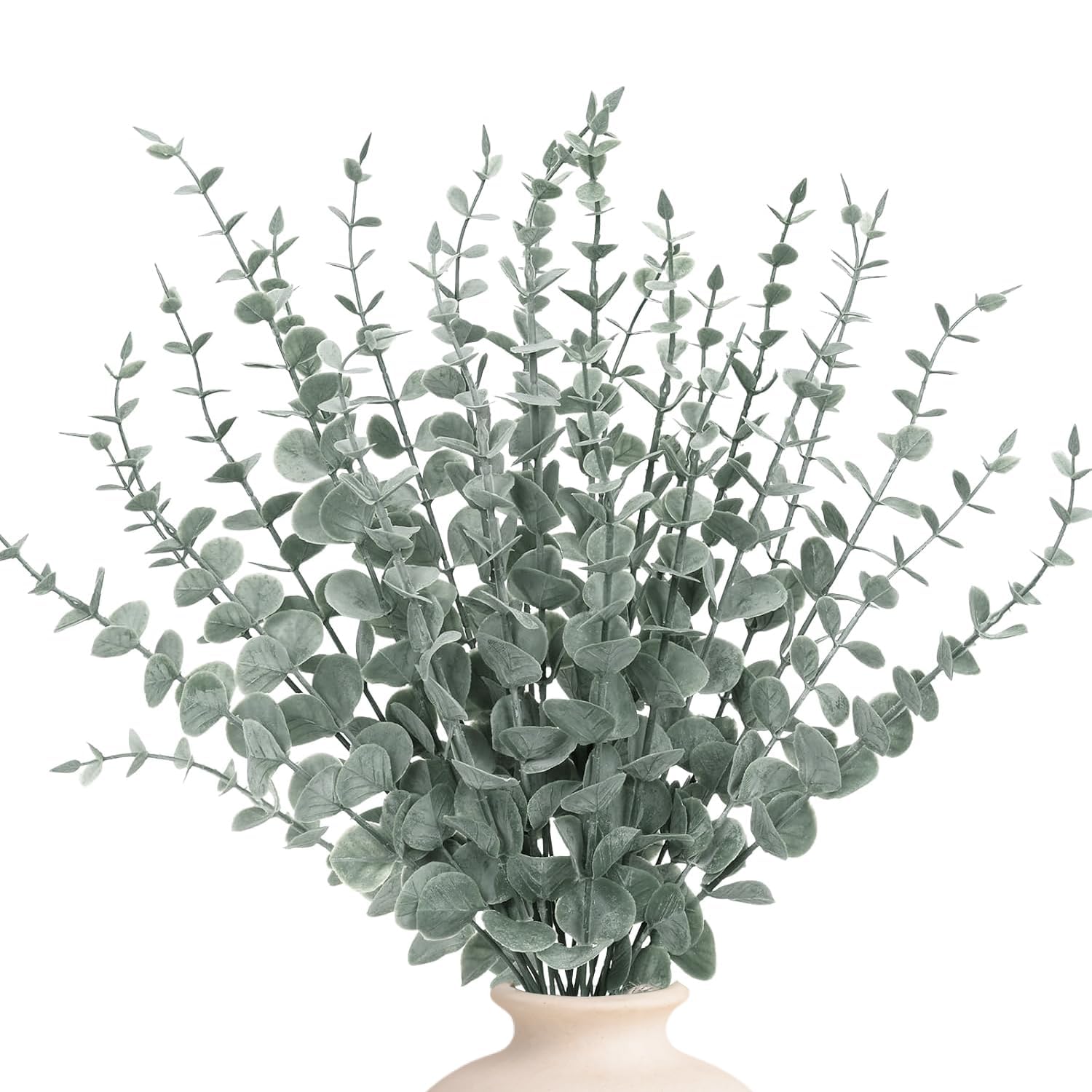 24Pcs Artificial Eucalyptus Stems, Fake Greenery Leaves For Floral Arrangements, Home Office, Wedding Centerpiece, Christmas Party Decor