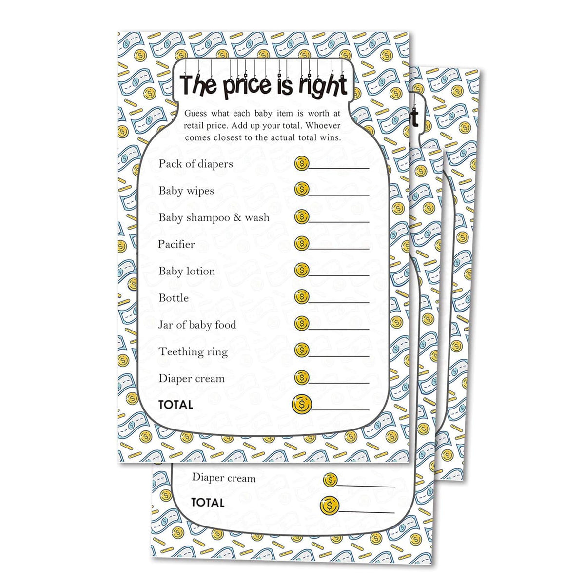 The Price Is Right Baby Shower Game Ideas, 50 Cards Fun Baby Shower Game For Boys, Girls, Fun Party Activities Card For Couples Decorations Supplies.