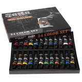 Oil Paint Value Set Of 24-12Ml Tubes, Triple-Milled Oils With Refined Linseed - Smooth Application, True Color Mixes, Ideal For Brushes & Palette Knives