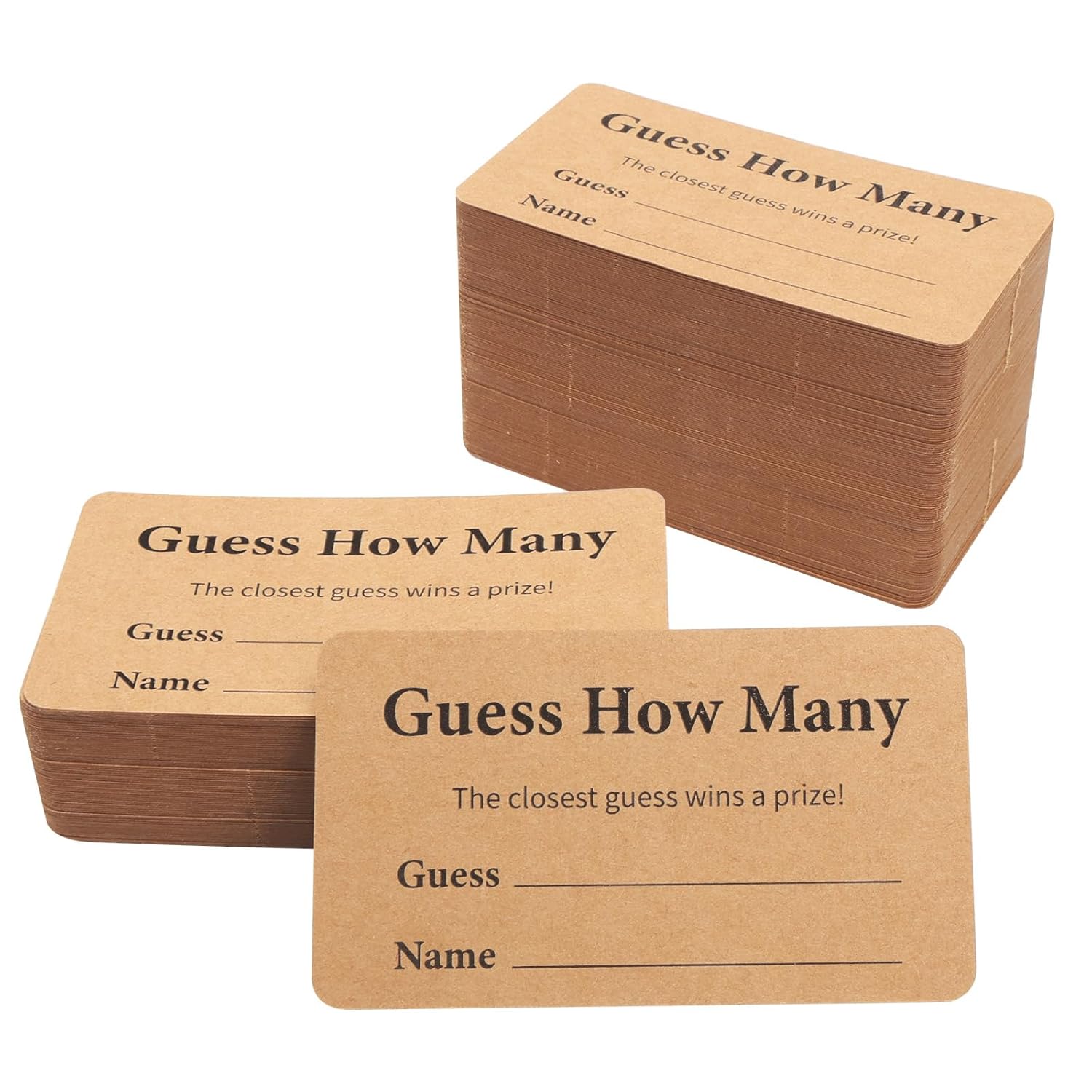 240Pcs Guess How Many Game Cards 3.5X2In Guess How Many Baby Shower Game Card Minimalist Kraft Game Cards For Bachelorette Bridal Shower Engagement Wedding Birthday Party Favor
