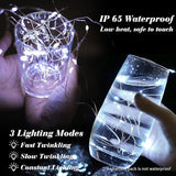 12 Pack Battery Operated Fairy Lights 7FT 20 LED Silver White Mini String Lights 3 Modes Silver Wire for Wedding Party Bedroom Christmas Halloween DIY Decor