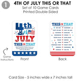 Big Dot of Happiness Firecracker 4th of July - 4 Red, White and Royal Blue Party Games - 10 Cards Each - Gamerific Bundle