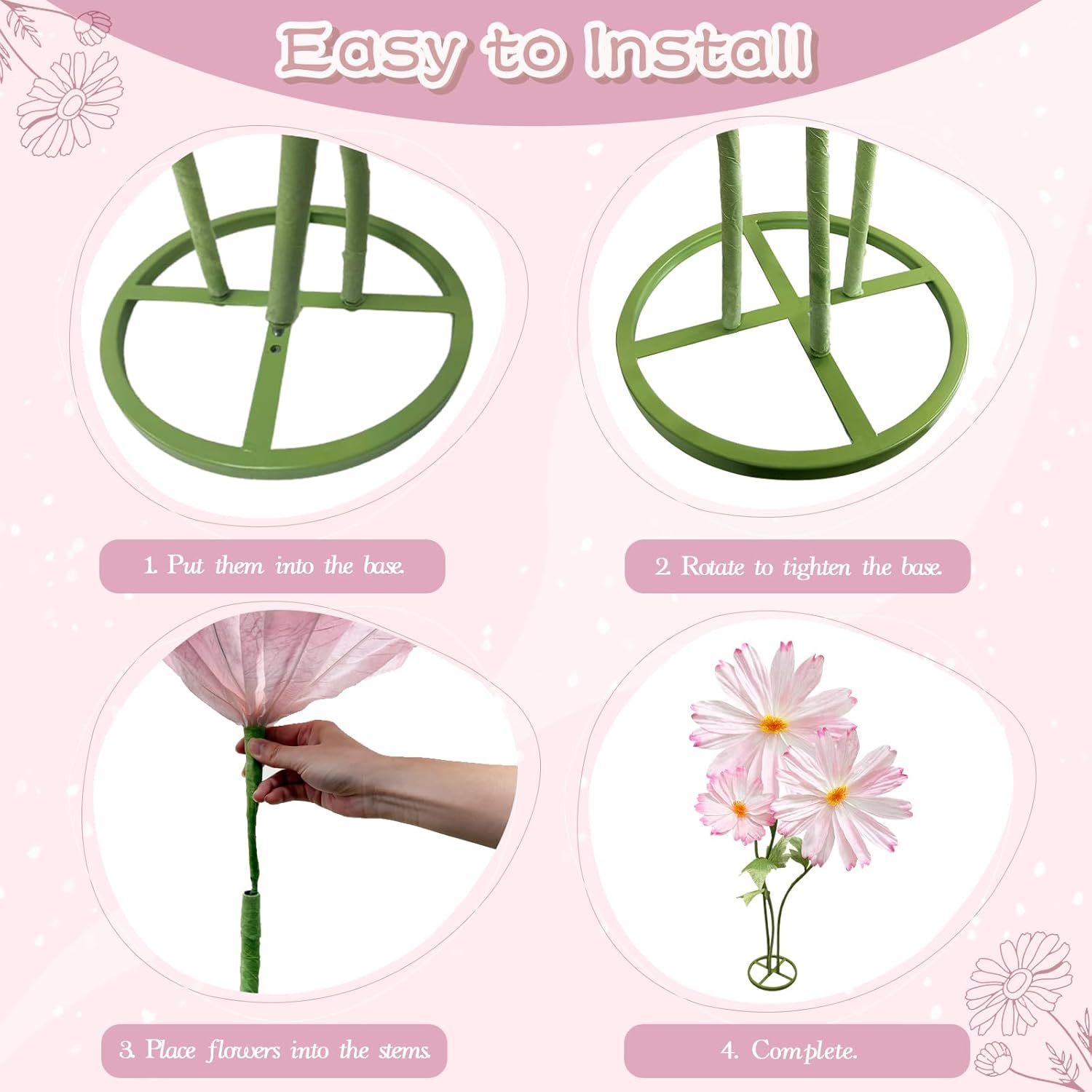 Giant Flowers For Decoration With Stand, Large Artificial Flower Decoration With Standing Base, Big Fake Flower Daisies Bouquet 6.1Ft Wedding Birthday Party Decor Ideal For Home And Event Decor(Pink)