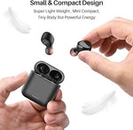 T6 Wireless Earbuds, Bluetooth 5.3, Touch Control, IPX8, Mic, Deep Bass, Black