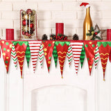 Christmas Mantel Decor Christmas Mantel Scarf Banner Christmas Red Green Fireplace Mantel Cover Runner Garland Decorations For Xmas Holiday Seasonal Winter Party Supplies, 85 X 25 Inch