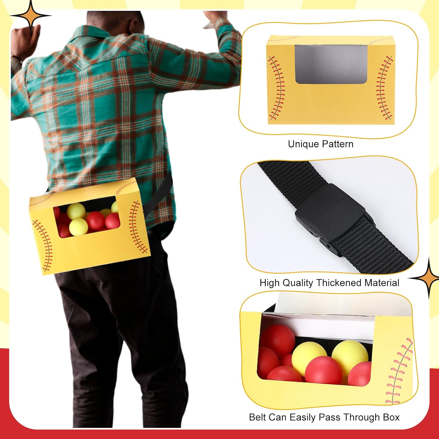 6 Sets Softball Baby Shower Games Bridal Funniest Baby Shower Twerk Games Swing Shaking Ball Interactive Table Tennis For Boy Or Girl(Red,Yellow)