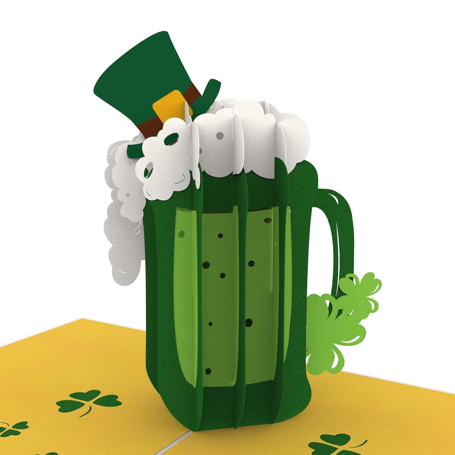 St. Patrick'S Birthday 3D Pop Up Card – Fun Green Clover Celebration, Irish Themed Bday Greeting For Friends & Family, Shamrock Surprise Present, 6"X8" With Envelope