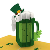 St. Patrick'S Birthday 3D Pop Up Card – Fun Green Clover Celebration, Irish Themed Bday Greeting For Friends & Family, Shamrock Surprise Present, 6"X8" With Envelope