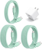 30W USB C Fast Charger PD PPS Wall Charger with 3 Pack Cables Portable Travel Adapter Green