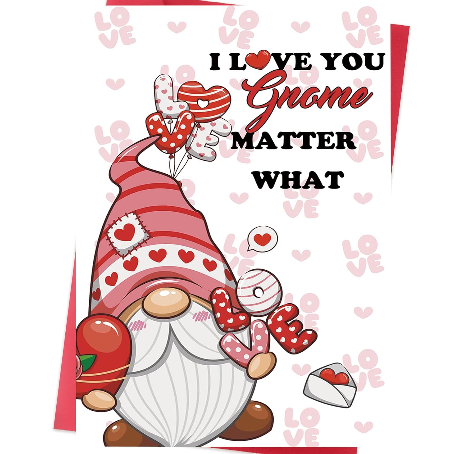Funny Gnome Valentines Day Card For Husband, Wife, Boyfriend Or Girlfriend – Cute Pun Valentine Gift For Him Her