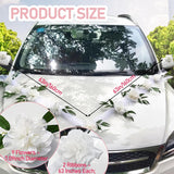 Luxury Wedding Car Decor Kit With White Artificial Floral Garland And Satin Bows For Newlyweds Large Outdoor Use