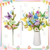 8 Pack Artificial Easter Egg Stems16 Inch Berry Picks Berry Stems With Easter Eggs For Home Centerpiece Decor Celebration (Rabbit)